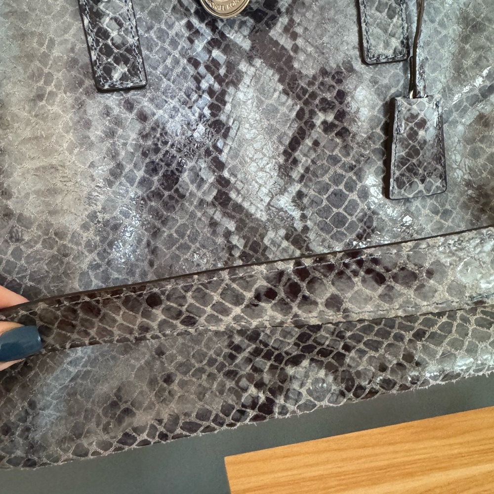 Michael Kors Tote Blue Python Print. Immaculate A… - image 2